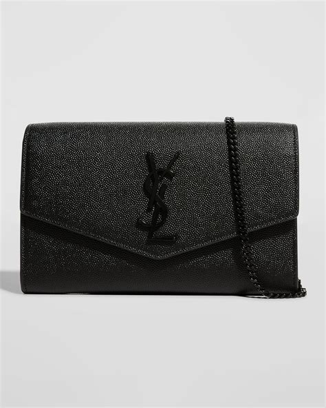 uptown ysl monogram grain de poudre wallet on chain